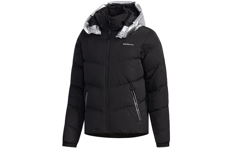 Adidas Neo Down Jackets Men's Detachable Hood Moderate Quilted Down Jacket