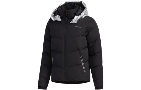 Adidas Neo Down Jackets Men's Detachable Hood Moderate Quilted Down Jacket