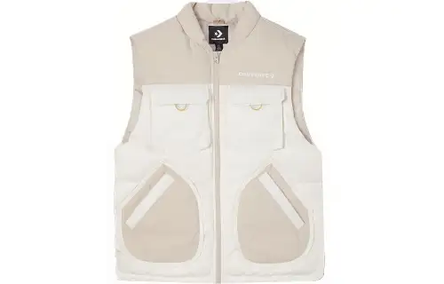 Converse Down Vests Men's White Stand Collar Moderate Workwear
