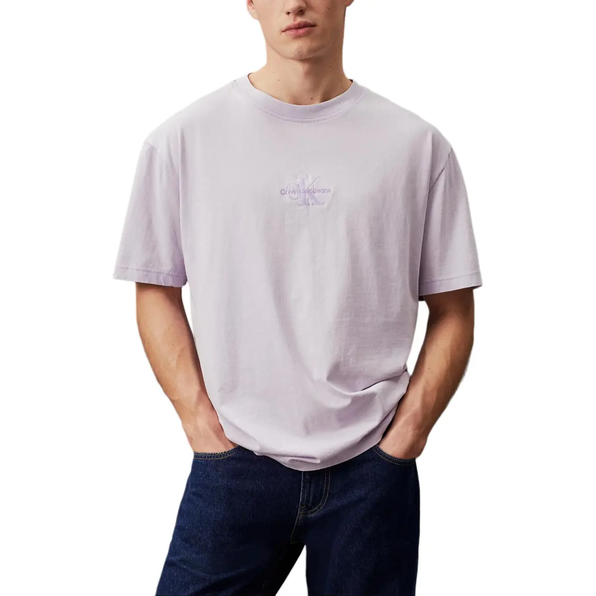 CALVIN KLEIN T Shirt Europe Version Men's Light Purple