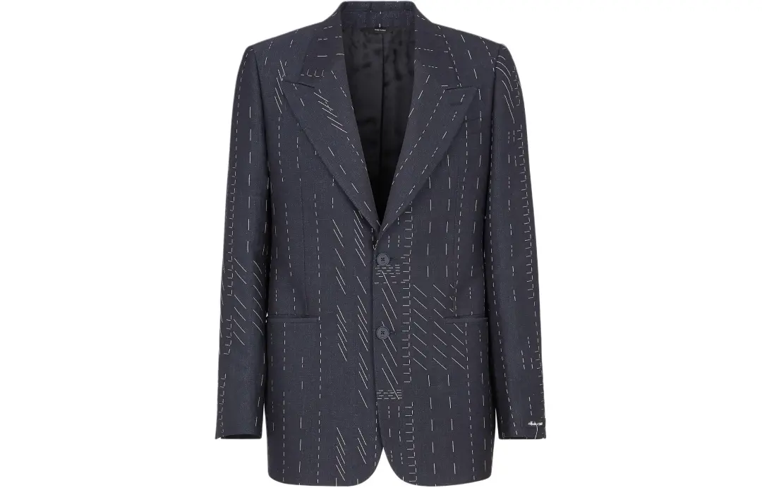 FENDI SS24 Business Suit Coat Men's Blue