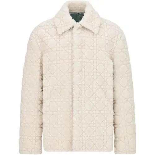 DIOR Jackets Men's Beige Lapel Moderate Other
