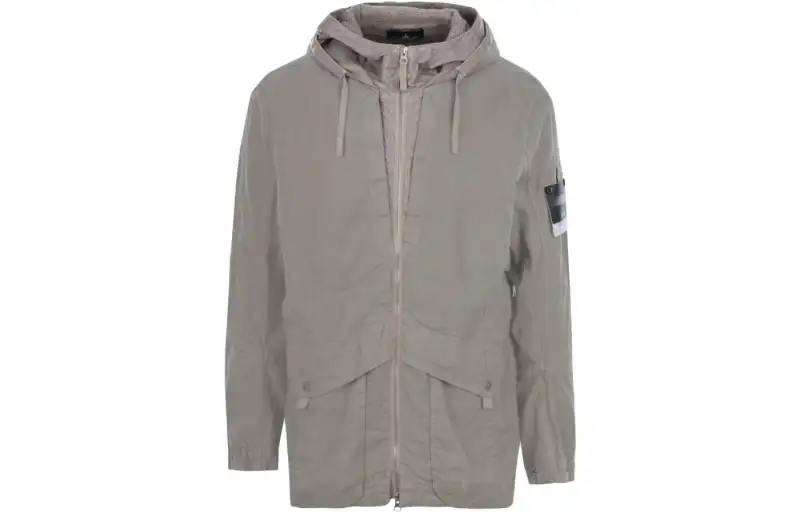 STONE ISLAND Jackets Men's Sand Hooded Moderate Other