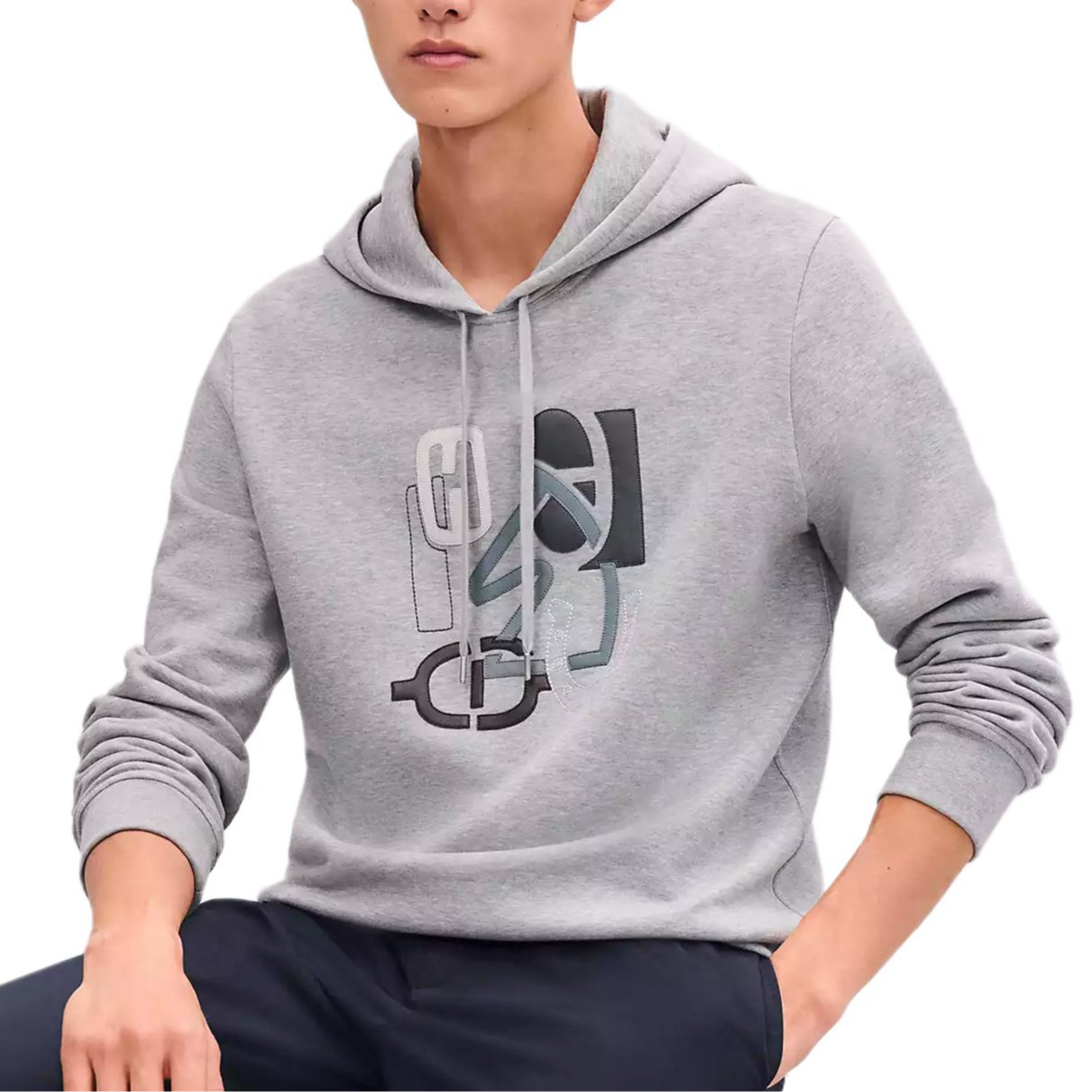 Мужское худи Hermes H-puzzle (серое)