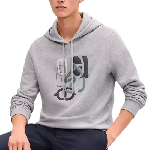 HERMES Sweatshirts Men's Gray Hooded Moderate