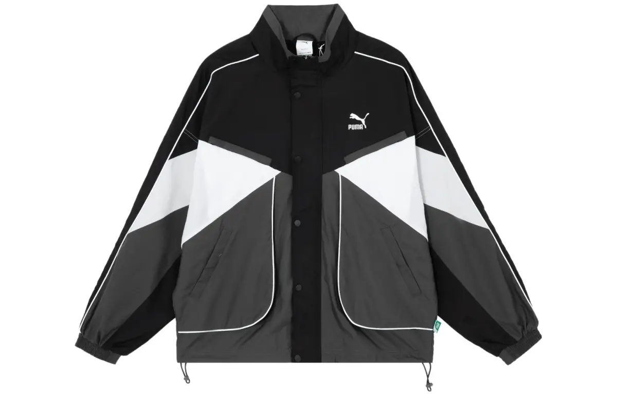 PUMA Jackets Unisex Black Stand Collar Moderate Other