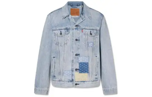Levis Denim Jackets Men's Light Blue Lapel Moderate Other