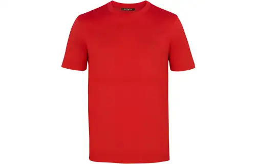 LOUIS VUITTON T Shirts Men's Red Crew Neck Moderate Straight Fit