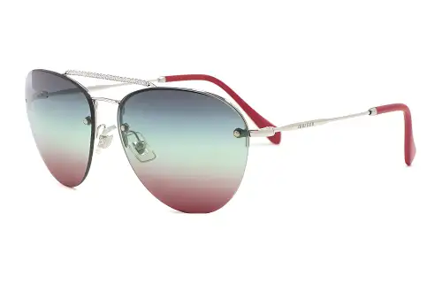 MIU MIU Acetate Irregular Shape Sunglasses Women's Silver