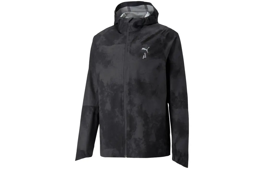 PUMA Jackets Men's Black Hooded (Non-detachable) Moderate Straight Fit