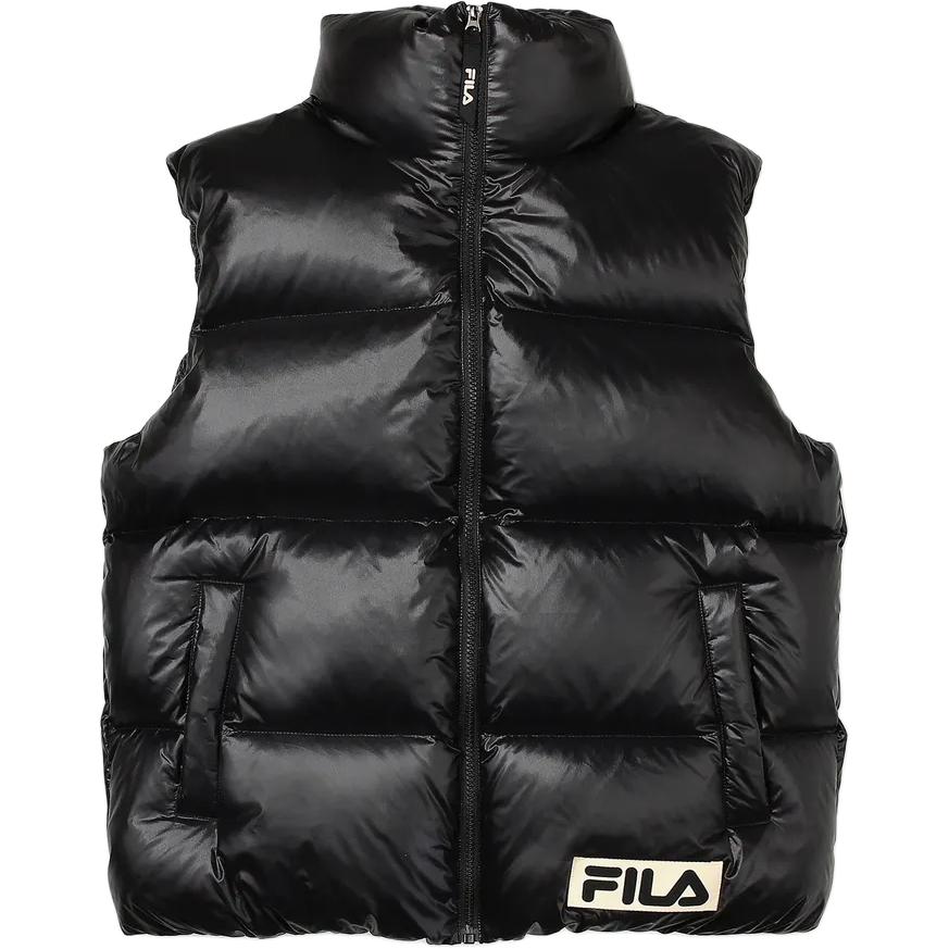 FILA Down Vests Unisex Black Stand Collar Moderate Other