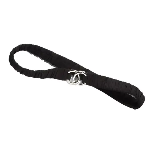 CHANEL Silk Belts Women's Black