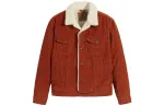 Levis Denim Jackets Men's Red Fur Collar Moderate Straight Fit
