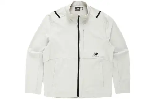 New Balance Jackets Men's White Stand Collar Moderate Other