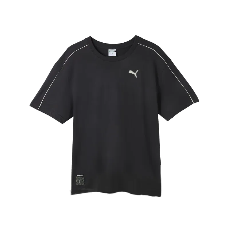 PUMA T-Shirts Unisex Grass Gray Crew Neck Moderate Straight Fit