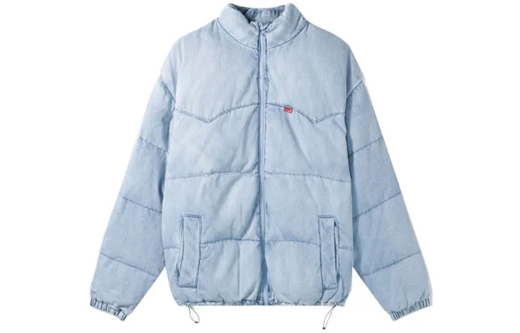 Levi's Down Jackets Men's Blue Stand Collar Moderate Other