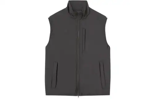 Loro Piana Vests Men's Black Agate Stand Collar Moderate Other
