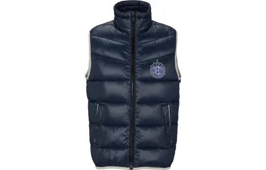 HUGO BOSS Vests Men's Denim Blue Stand Collar Moderate Other
