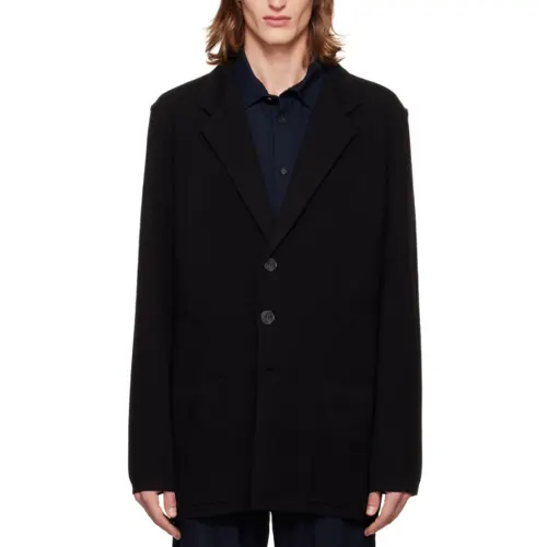 THE ROW Business Suits Men's Black Suit Collar Moderate Business Suit