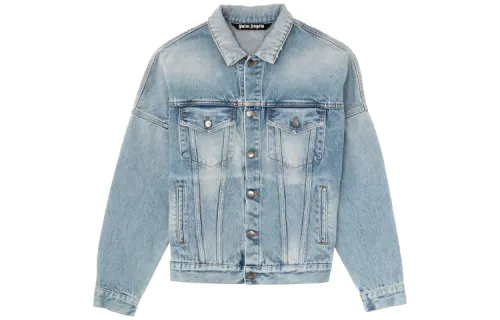 PALM ANGELS Logo Over Button up Denim Jacket