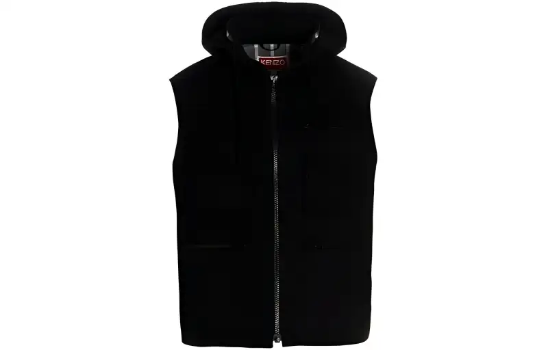 KENZO Zip-Up Hooded Sleeveless Vest