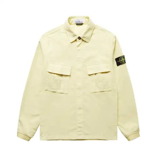 STONE ISLAND Jackets Unisex Beige Yellow Lapel Moderate Other