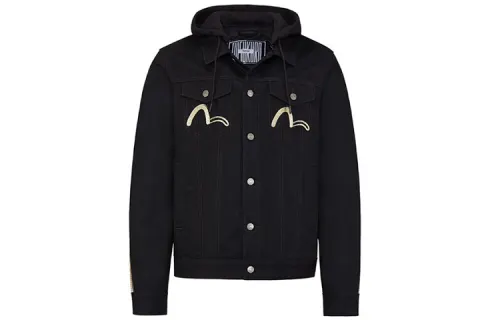 EVISU Thickened Denim Jacket Men's Black