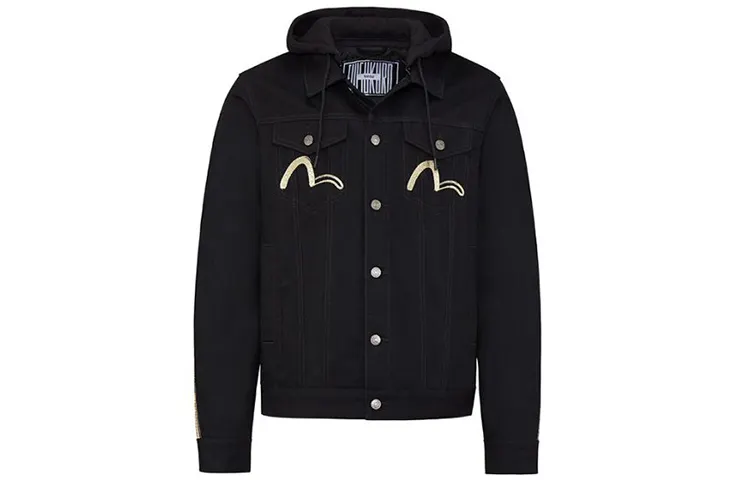 EVISU Thickened Denim Jacket Men's Black