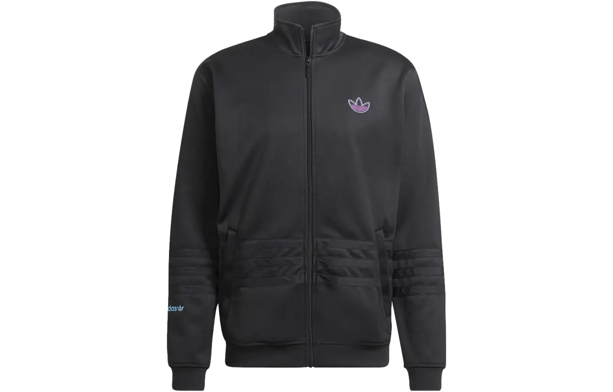Adidas Originals Jackets Men's Black Stand Collar Moderate Other