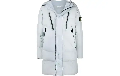 STONE ISLAND FW21 Down Jacket Unisex Gray Blue