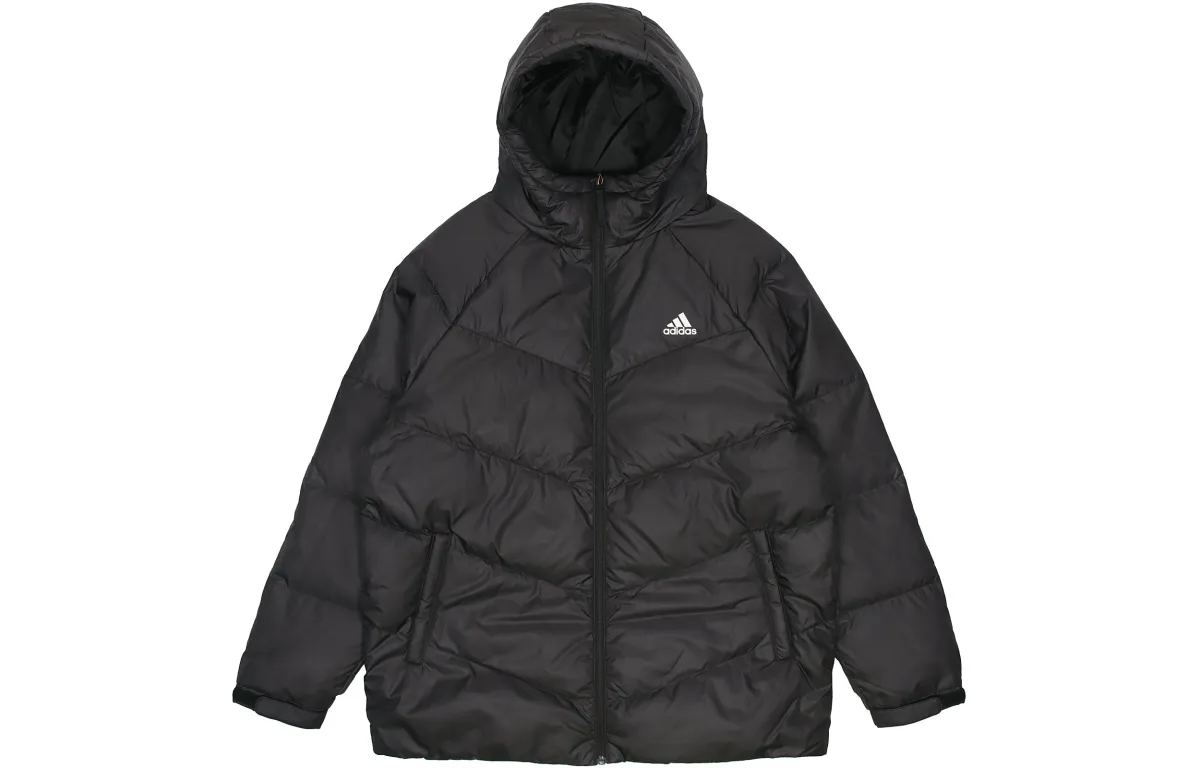 Adidas Down Jackets Men's Black Hooded (Non-detachable) Moderate