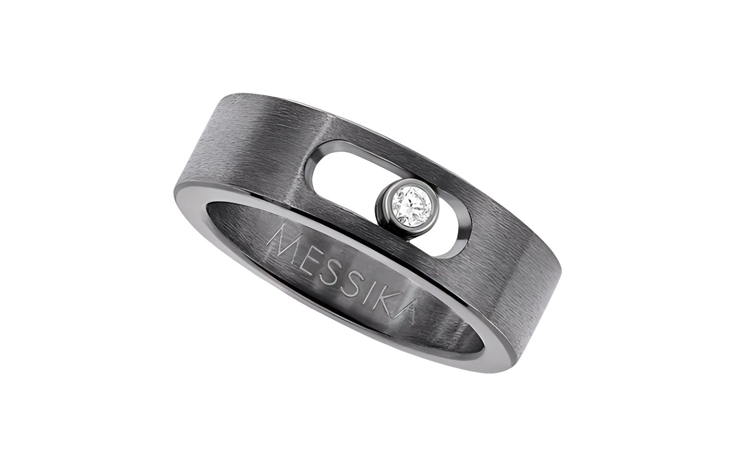 MESSIKA Messika MOVE TITANIUM small model graphite titanium diamond ring men's gray