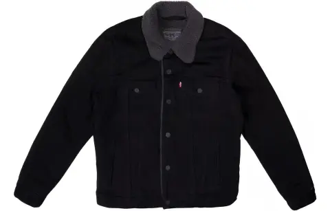 Levi's Cotton Fleece-Lined Denim Jacket Men's Black
