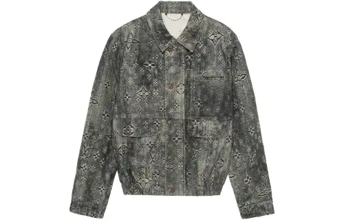 LOUIS VUITTON Lv Fall Series Denim Jacket Men's Gray