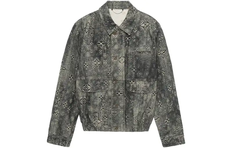 LOUIS VUITTON Lv Fall Series Denim Jacket Men's Gray