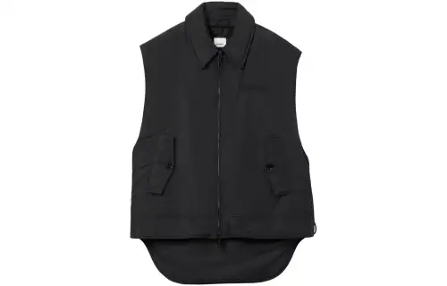 Burberry Vests Men's Black Lapel Moderate Other