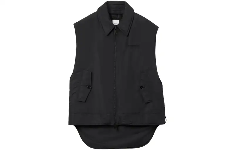 Burberry Vests Men's Black Lapel Moderate Other