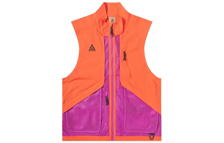 Nike Vests Men's Orange Red Stand Collar Moderate Urban Techwear