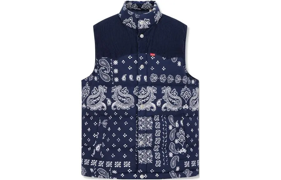 Levi's Vests Men's Navy Blue Stand Collar Moderate Straight Fit