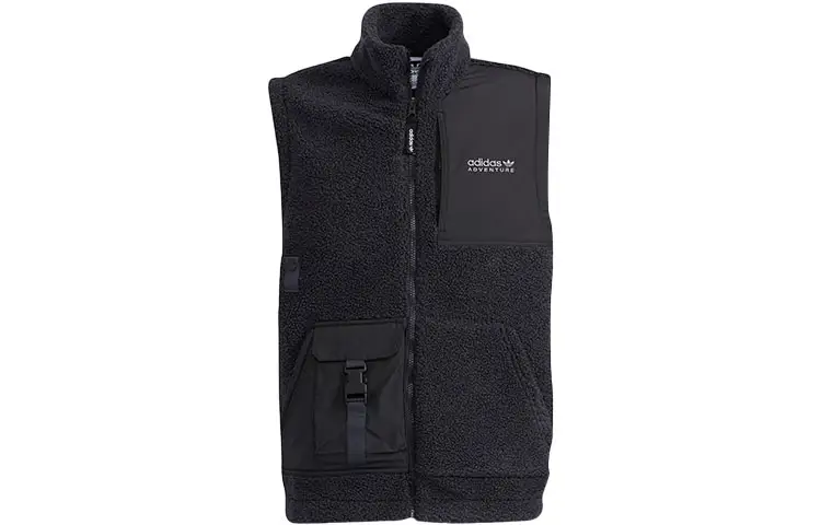 Adidas Originals Vests Men's Night Sky Gray Stand Collar Thickened Other