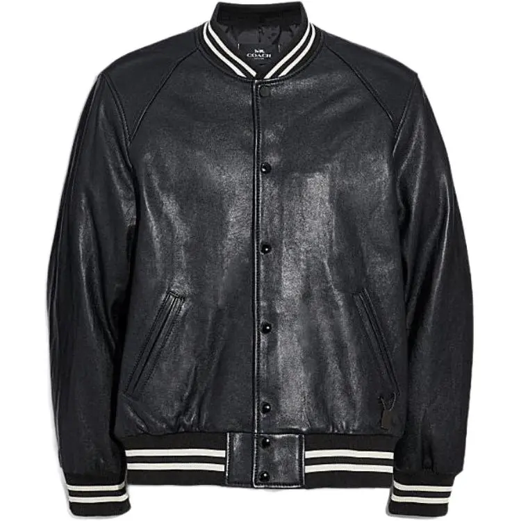 COACH Jackets Men's Black Crew Neck Moderate