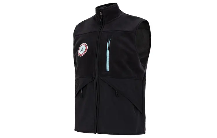 Jordan Vests Men's Black Stand Collar Moderate Other
