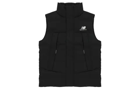 New Balance Down Vests Men's Black Stand Collar Thickened And Fleece-Lined Other