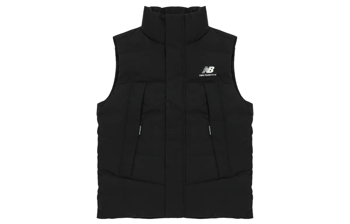 New Balance Down Vests Men's Black Stand Collar Thickened And Fleece-Lined Other