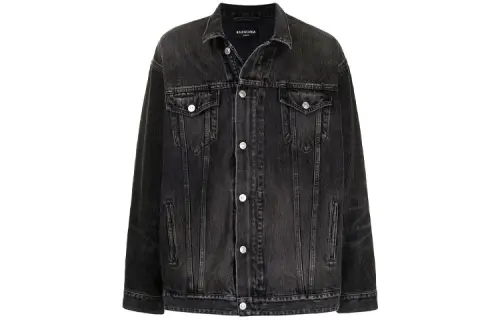 Balenciaga FW21 Denim Jacket Men's Black