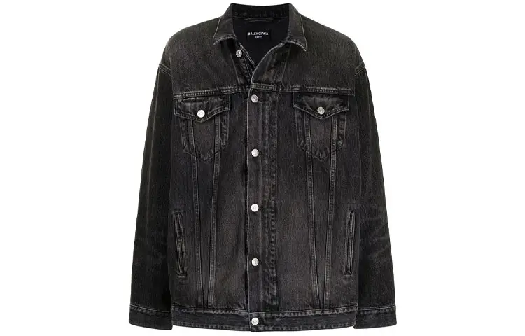 Balenciaga FW21 Denim Jacket Men's Black