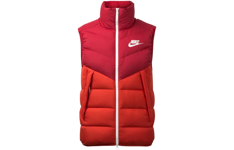 Nike Down Vests Men's Red Stand Collar Moderate Other