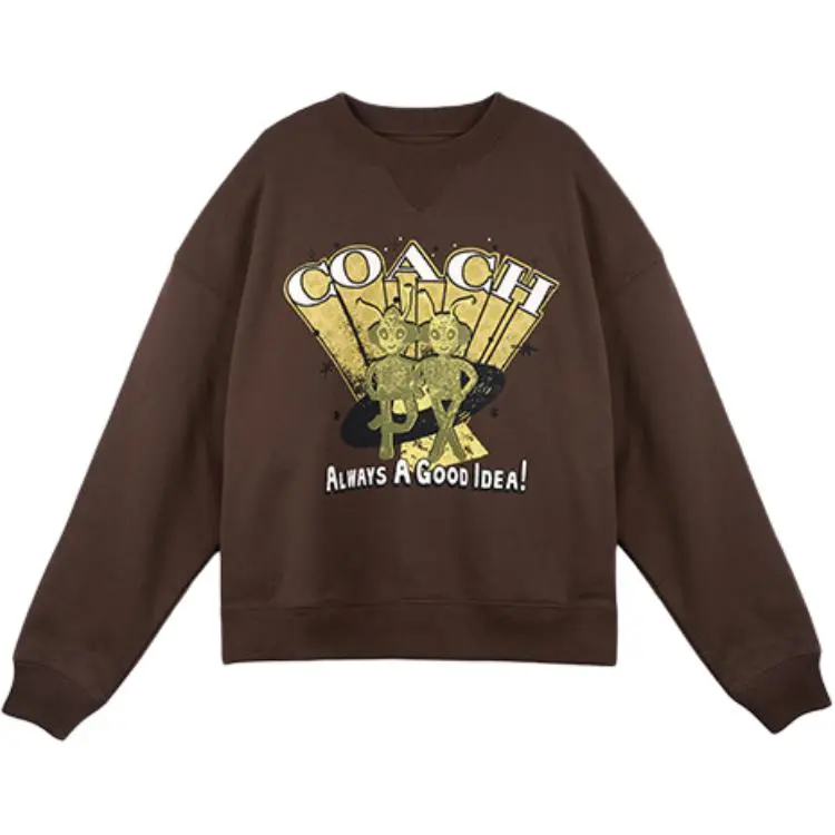 COACH Sweatshirts Men's Cocoa Crew Neck Moderate Other