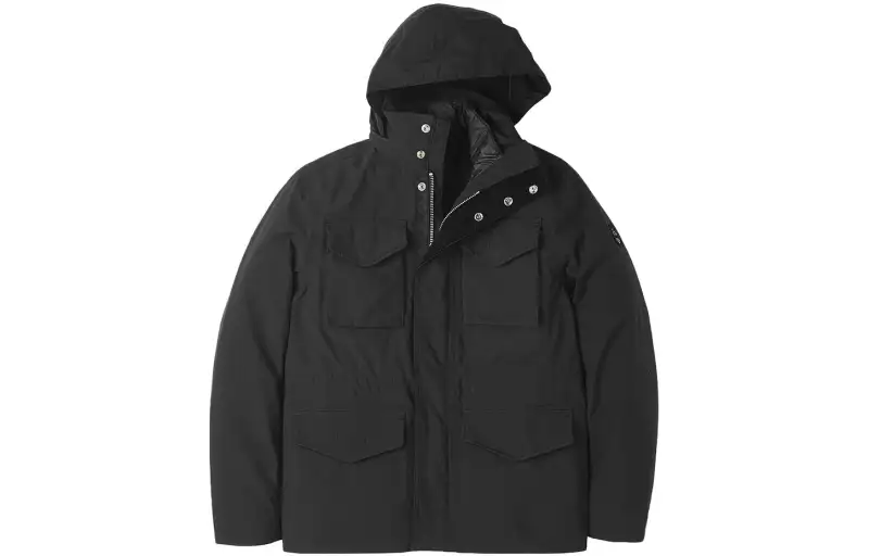 Timberland Windbreaker Jackets Men's Black Hooded Moderate