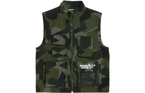 Acme de la vie/ADLV x ba multi-pocket camouflage casual vest vest for men and women, green